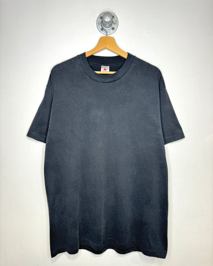 Vintage 90s Canadian Made Blank Faded Black Tee Shirt