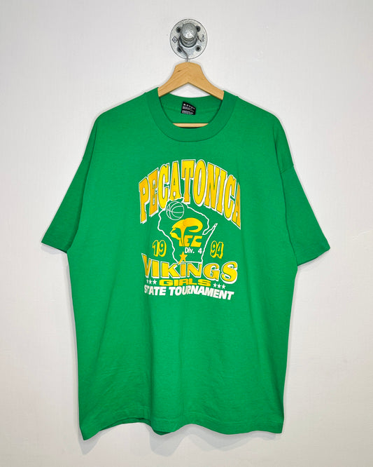 Vintage Pecatonica Vikings Green Tee Shirt