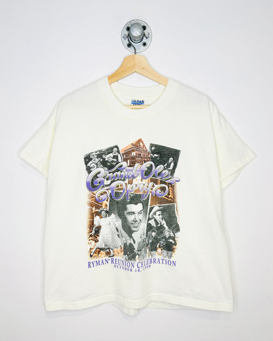 Vintage 1998 Grand Ole Opry Natural White Cropped Tee Shirt