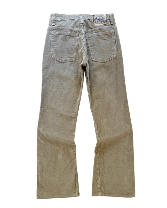 Vintage 80s Plain Pockets Earth Tone Flared Corduroy Pants