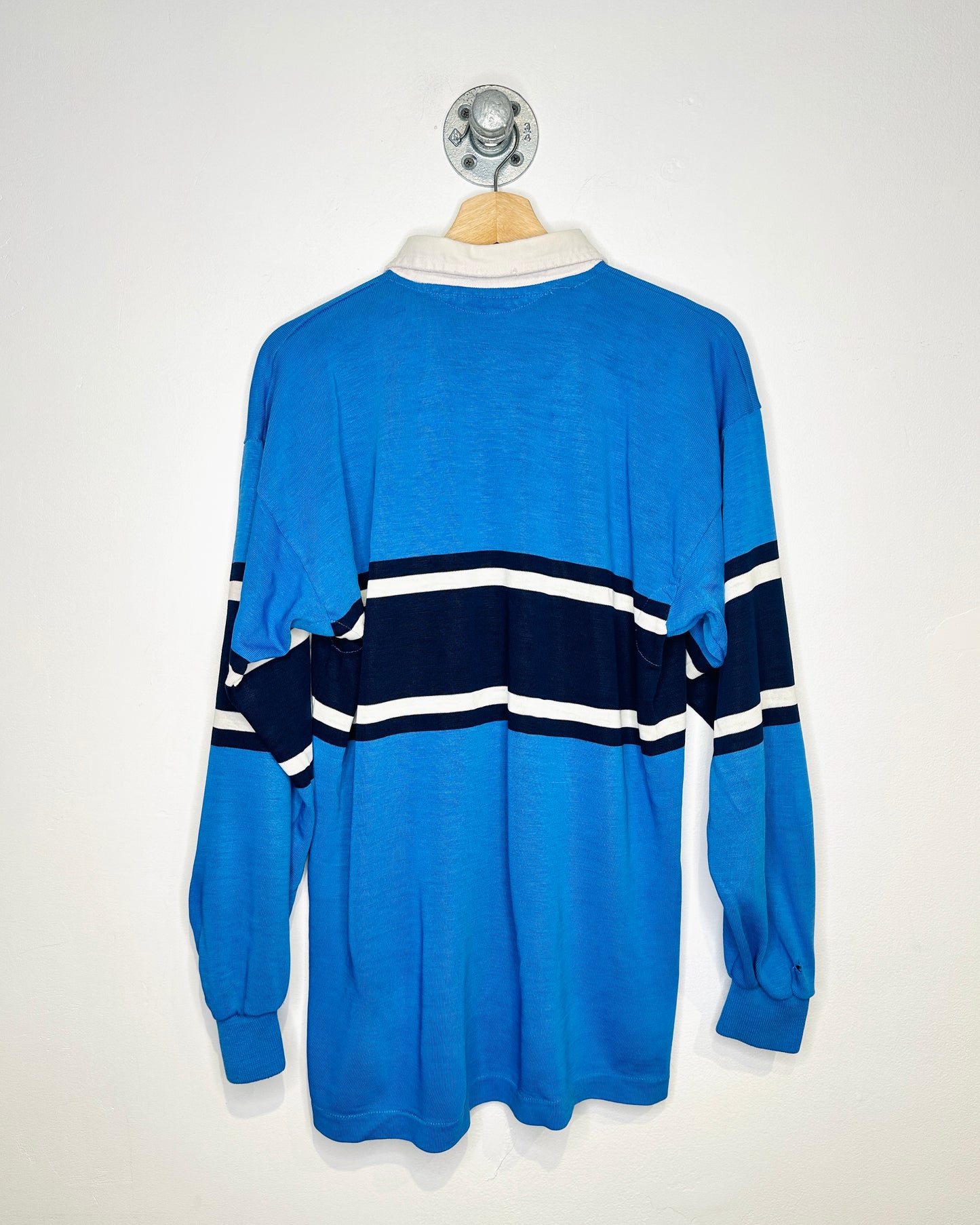 Vintage 1980s Maple Ridge Rugby Club Blue And Navy Shirt