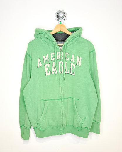 American Eagle Mint Zip Up Waffle Lined Hoodie
