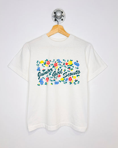 Vintage 90s Junior Girl Scouts White Tee Shirt