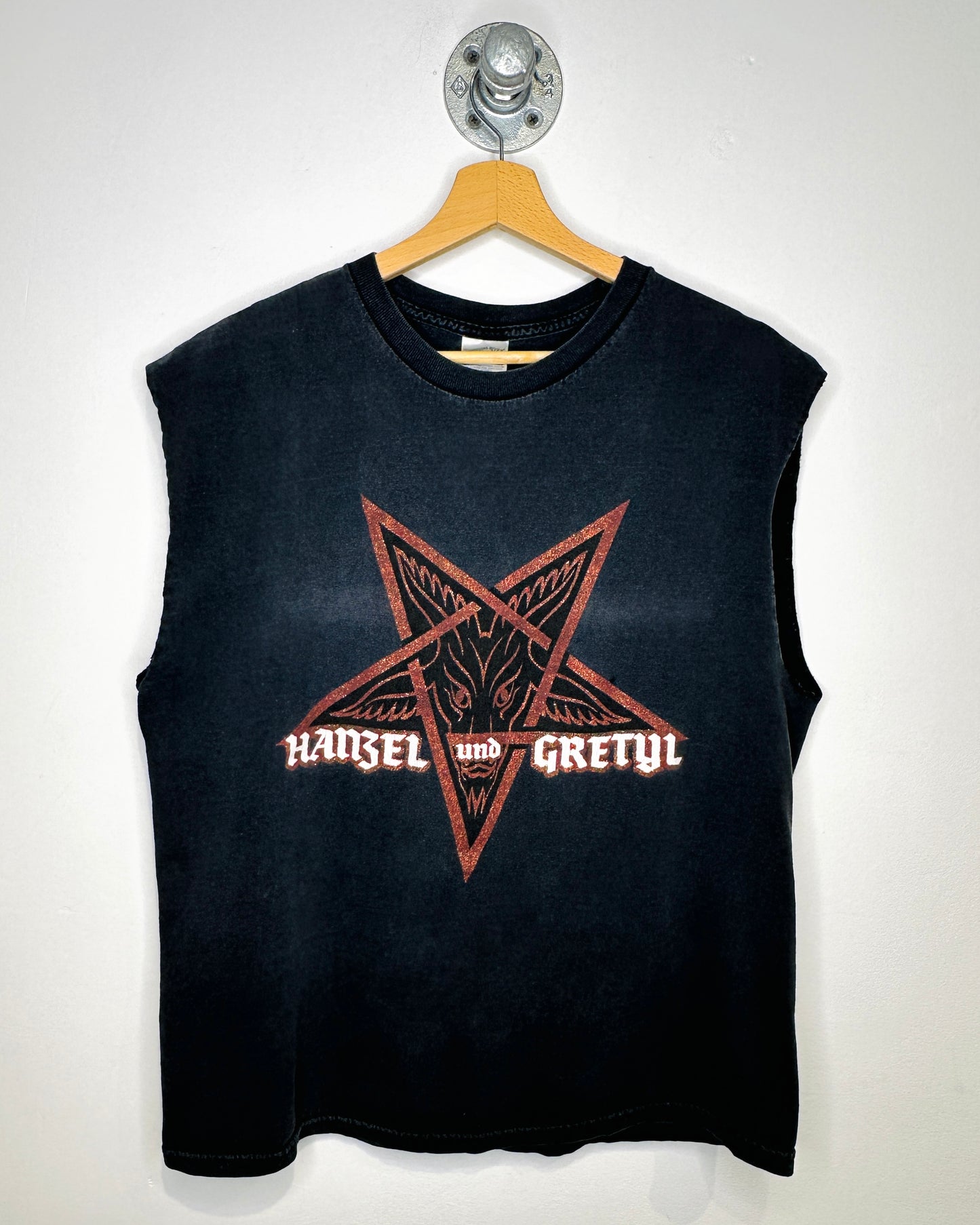 Vintage Hansel And Gretyl Cut Off Black Tee Shirt