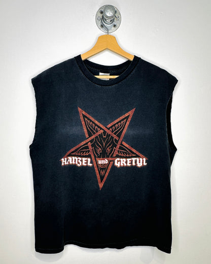 Vintage Hansel And Gretyl Cut Off Black Tee Shirt