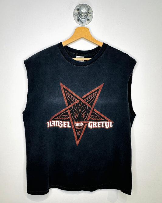 Vintage Hansel And Gretyl Cut Off Black Tee Shirt