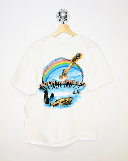 Vintage 90s Rock The Falls Hard Rock Cafe White Tee Shirt