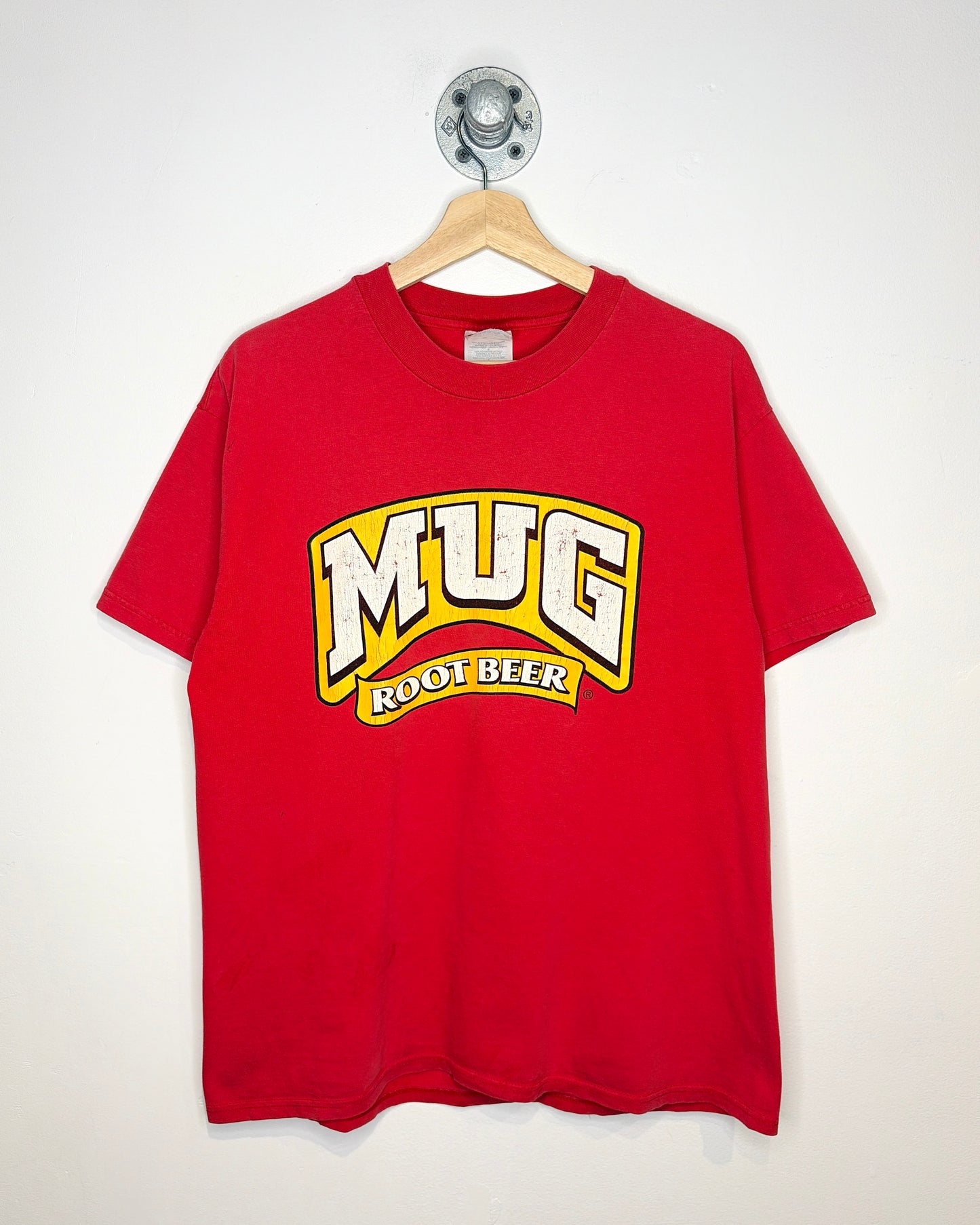 Vintage 90s MUG Root Beer Faded Red Tee Shirt