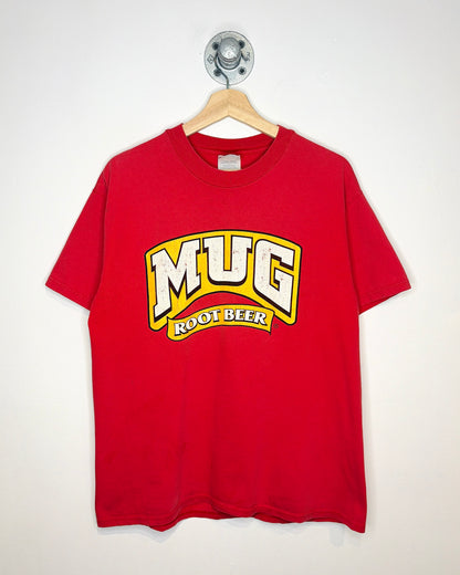 Vintage 90s MUG Root Beer Faded Red Tee Shirt