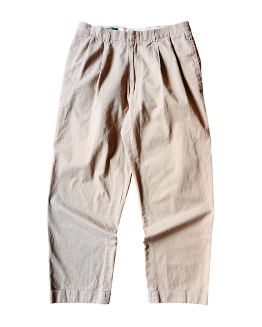 Vintage Polo Ralph Lauren Loose Fit Double Pleated Tan Pants