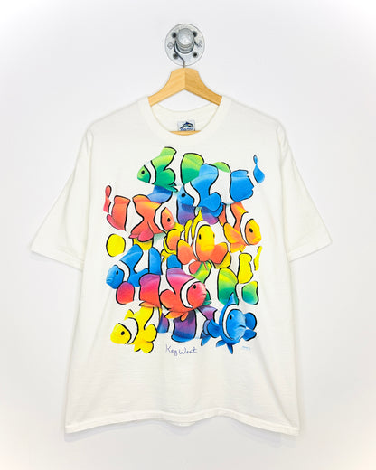Vintage 90s Key West Clownfish White Tee Shirt