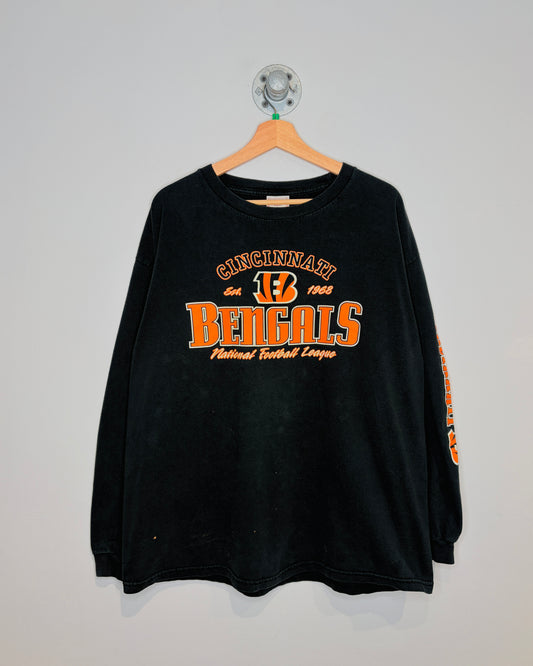 Cincinnati Bengals Black Logo Long Sleeve Tee Shirt