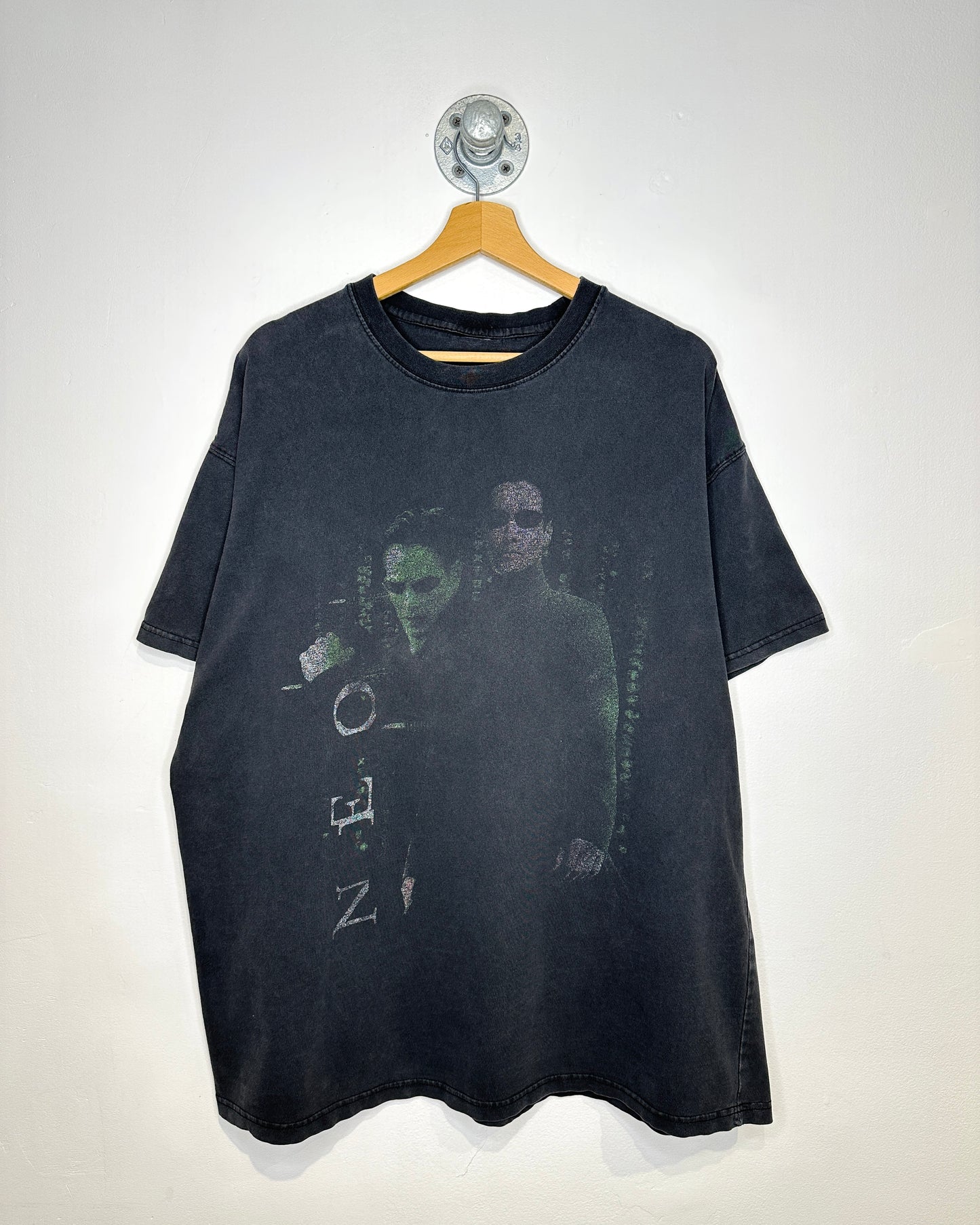 2000s Matrix Neo Faded Black Tee Shirt