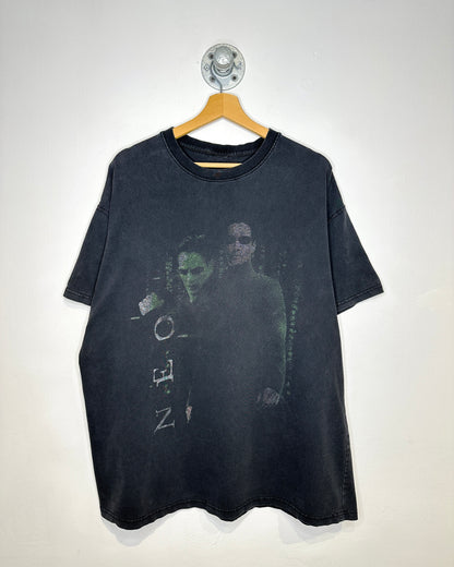 2000s Matrix Neo Faded Black Tee Shirt