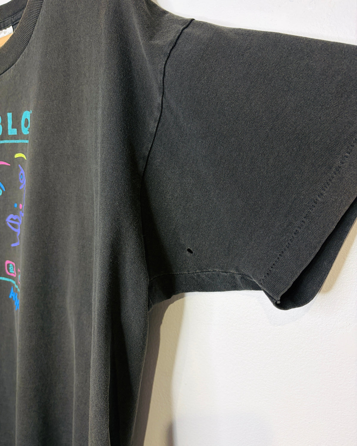 Vintage 90s Pablo Tnao Andyne “Picasso” Art Faded Black Tee Shirt