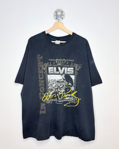2000s Elvis Presley The King Faded Black Tee Shirt