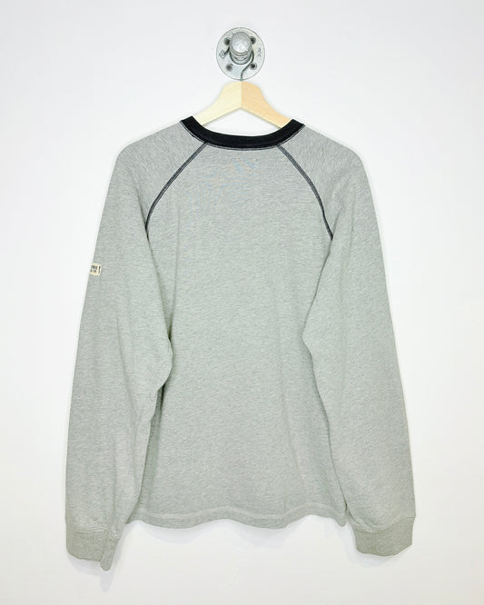 2000s Abercrombie & Fitch Grey V-Neck Longsleeve Shirt