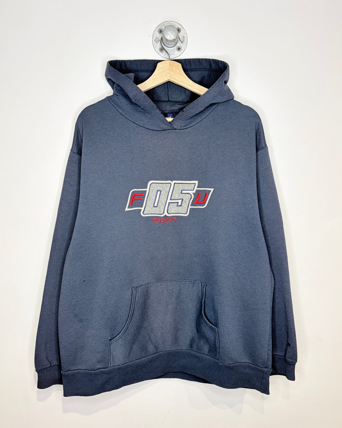 Vintage 90s F05U Sports Navy Blue Hoodie