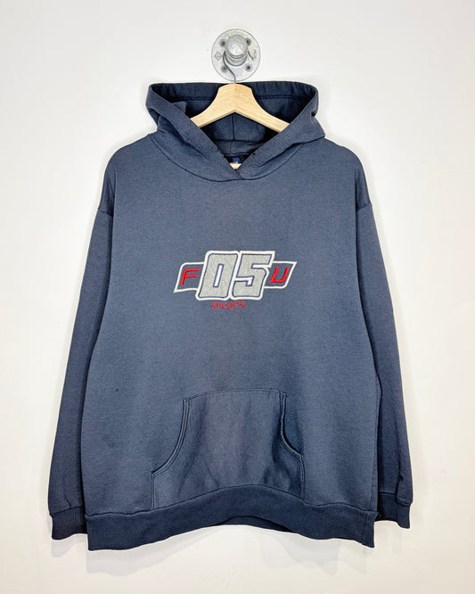Vintage 90s F05U Sports Navy Blue Hoodie