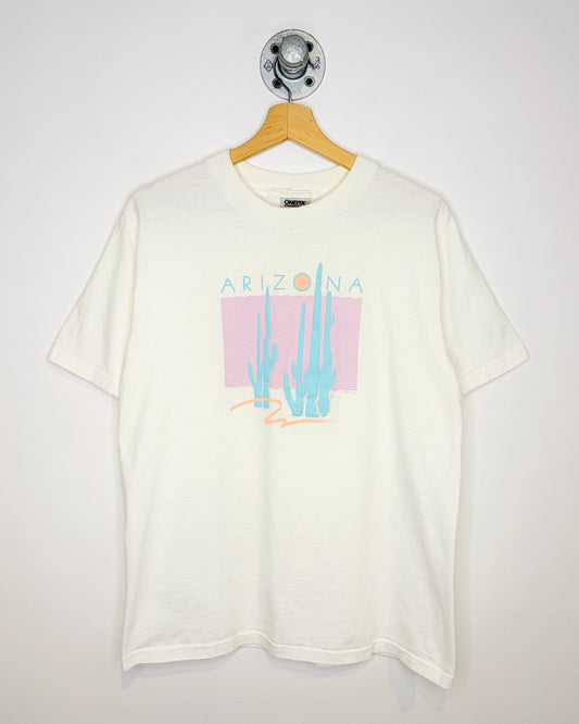 Vintage 1987 Arizona Tourist Pastel And White Tee Shirt