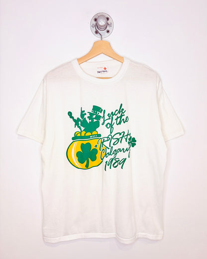 Vintage 1989 Luck Of The Irish White Tee Shirt