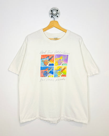 Vintage Hard Rock Cafe Las Vegas Distressed White Tee Shirt