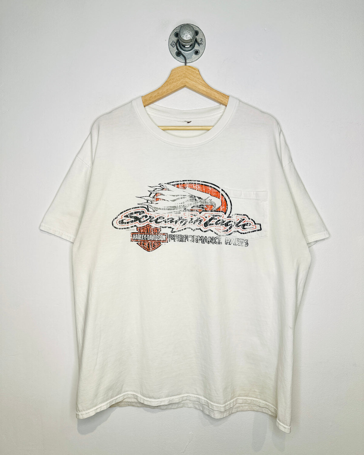 Harley-Davidson Performance Parts One Pocket White Tee Shirt