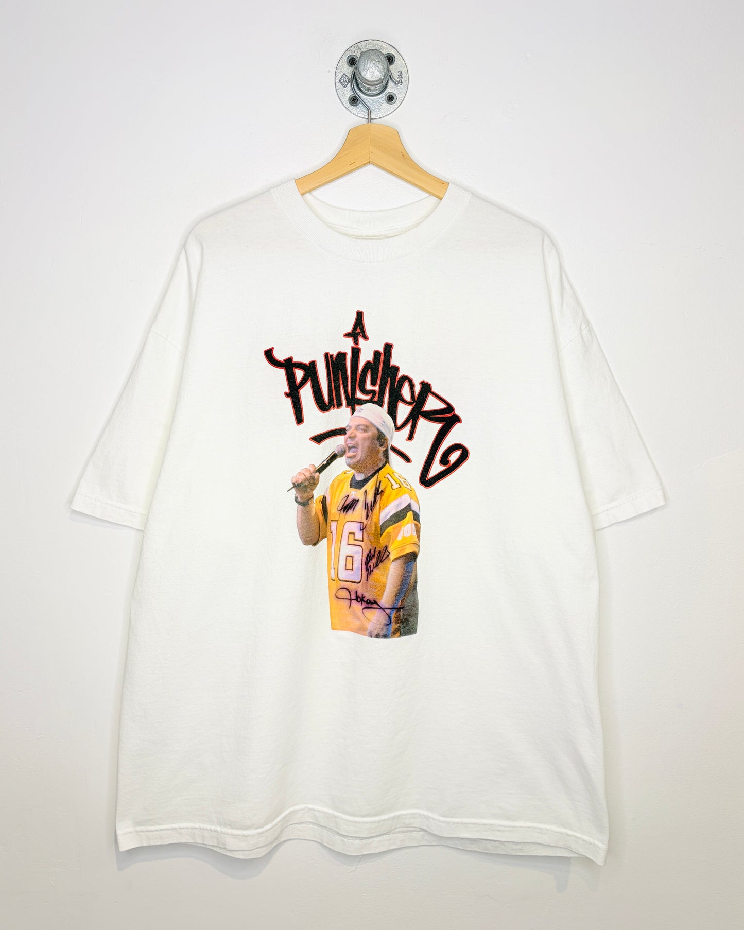 Vintage Carlos Mencia The Punisher Tour White Tee Shirt