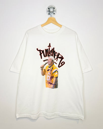 Vintage Carlos Mencia The Punisher Tour White Tee Shirt