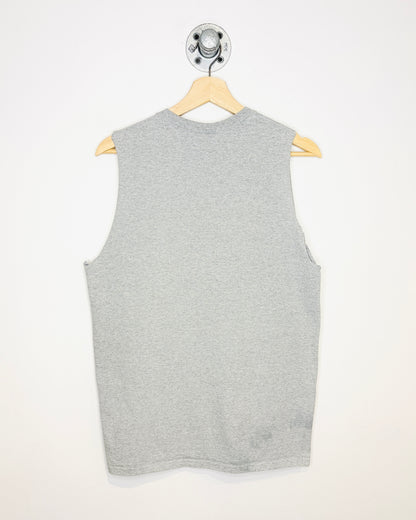 Vintage 90s/00s Gold’s Gym Harajuku Annex Japan Grey Cut Off Tank Top