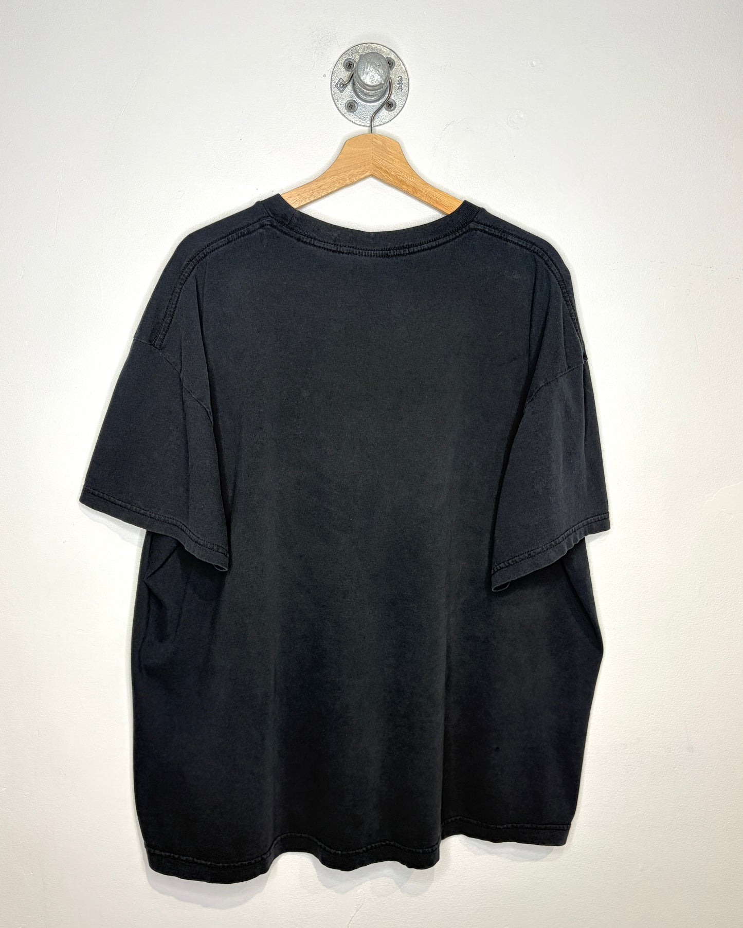 Vintage Y2K Grim Reaper Print Black Tee Shirt