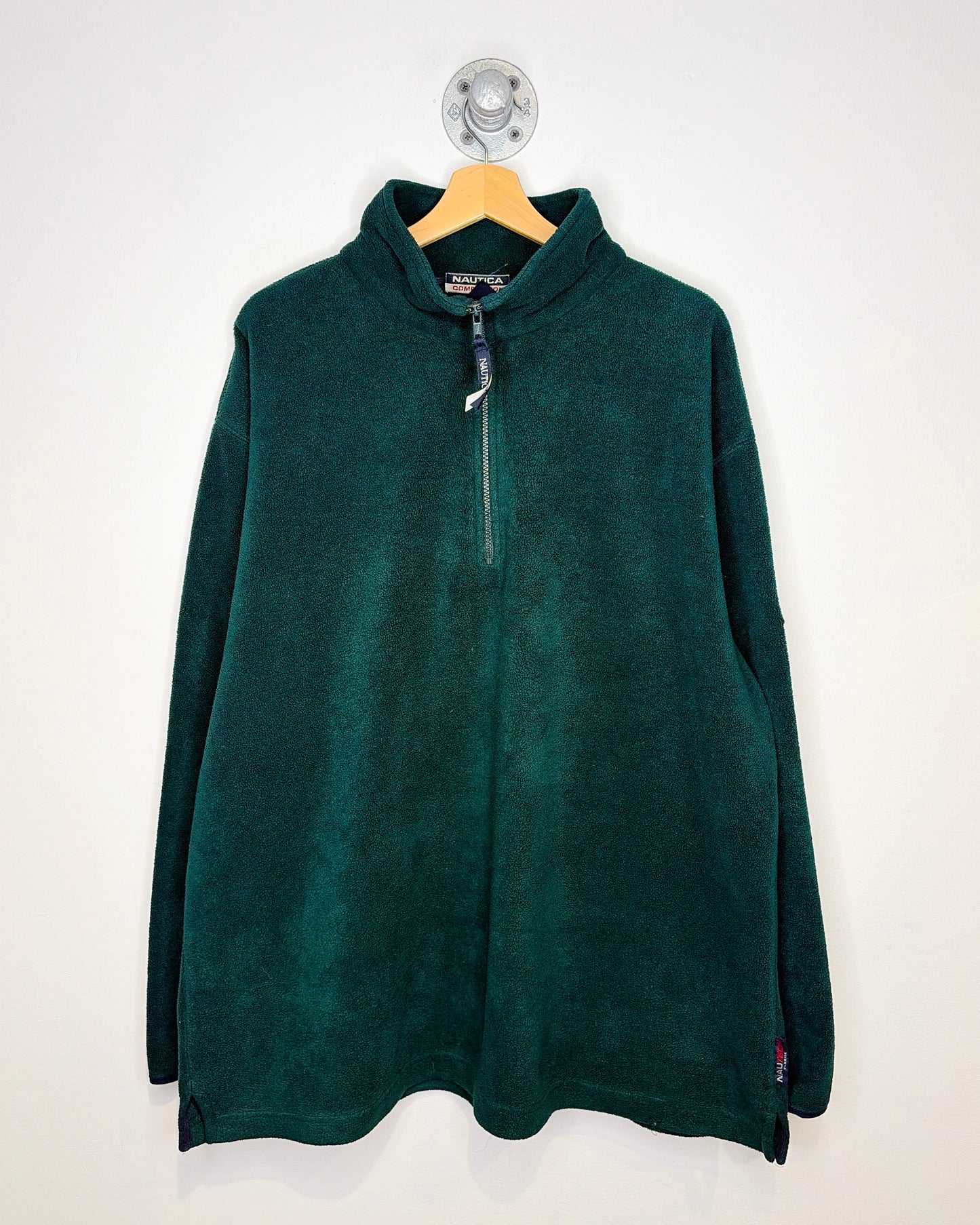 Vintage 90s Nautica Competition Forest Green 1/4 Zip Fleece
