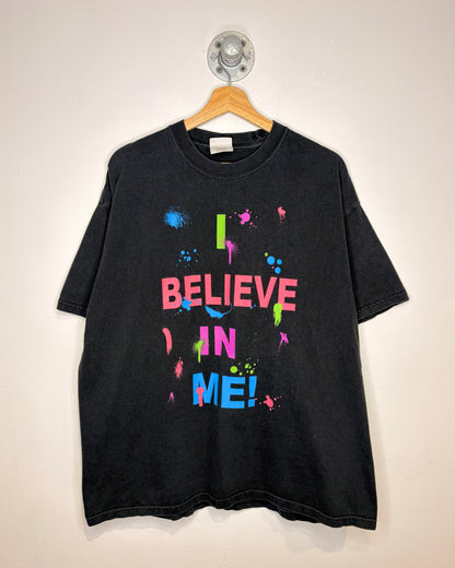 Vintage Jessica Kenney “I Believe In Me” Black Tee Shirt