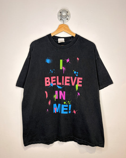 Vintage Jessica Kenney “I Believe In Me” Black Tee Shirt