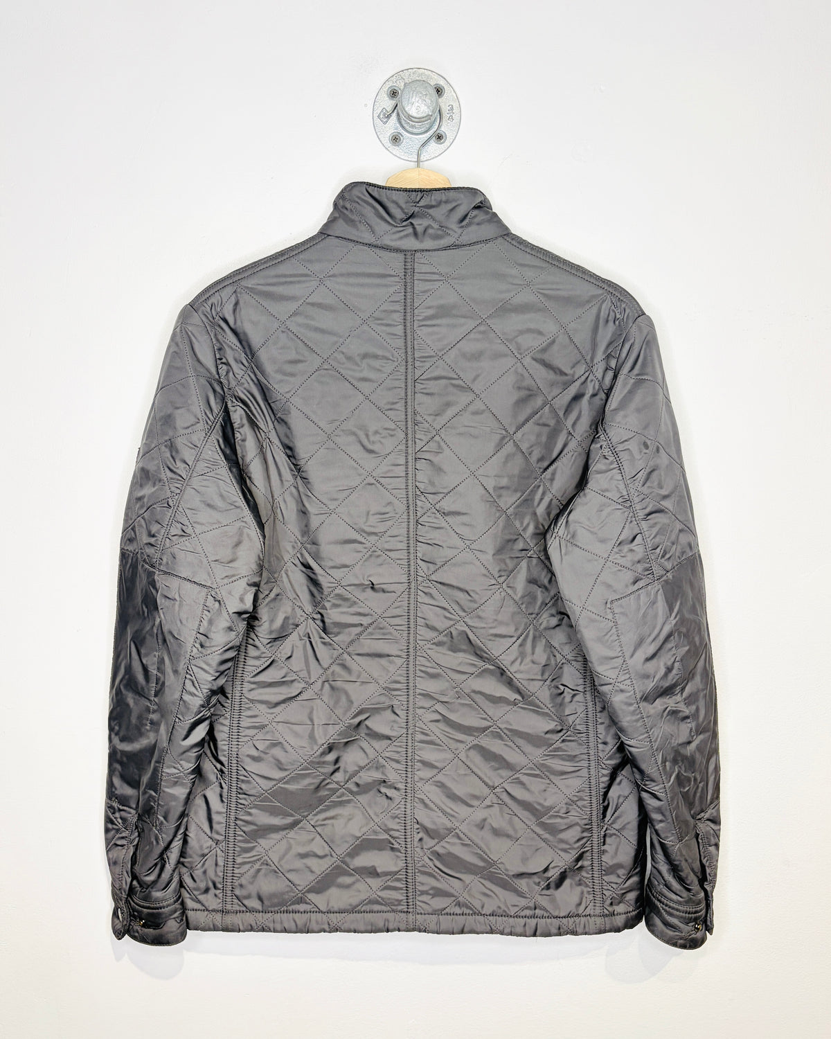 Women’s Barbour International Dark Grey Fleece-Lined Quilted Jacket