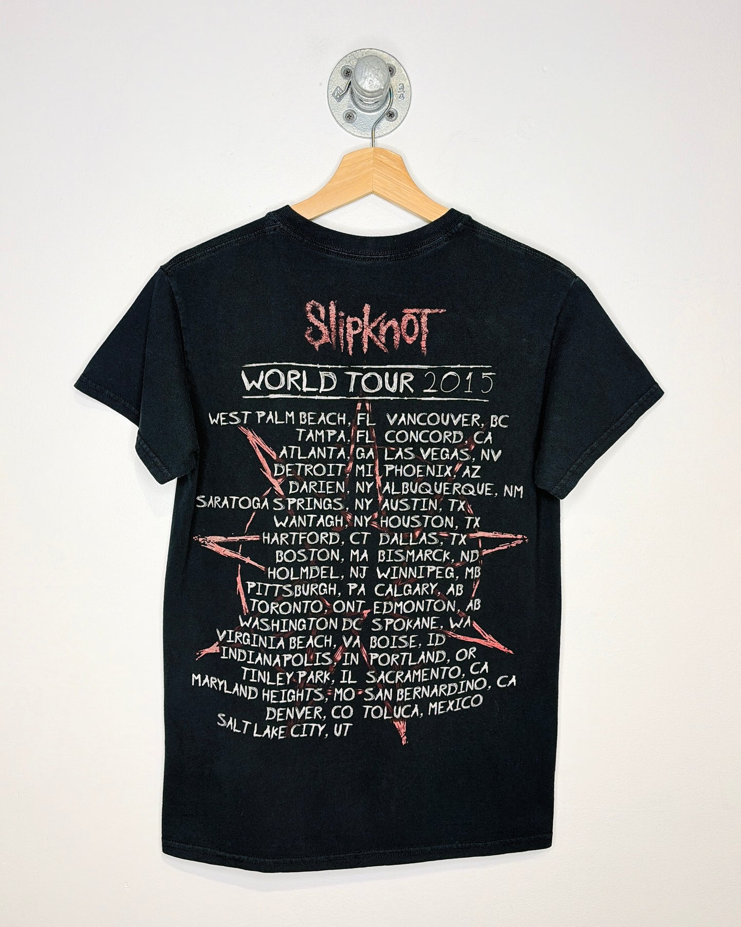 2015 Slipknot World Tour Black Tee Shirt