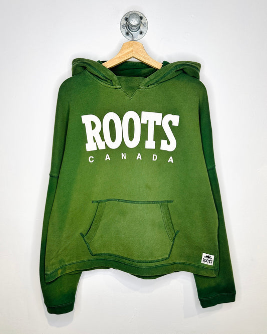 2000s Roots Canada Sun Faded Green Hoodie