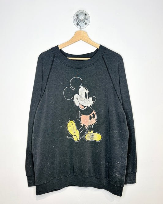 Vintage 1980s Mickey Mouse Black Crewneck Sweatshirt