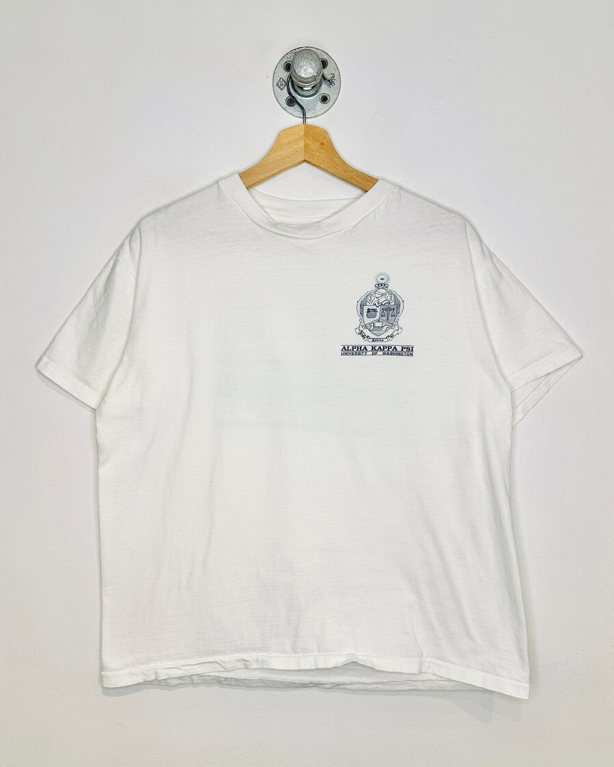 Vintage 1991 Alpha Kappa Psi Rush White Tee Shirt u