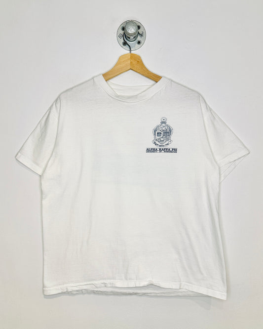 Vintage 1991 Alpha Kappa Psi Rush White Tee Shirt u