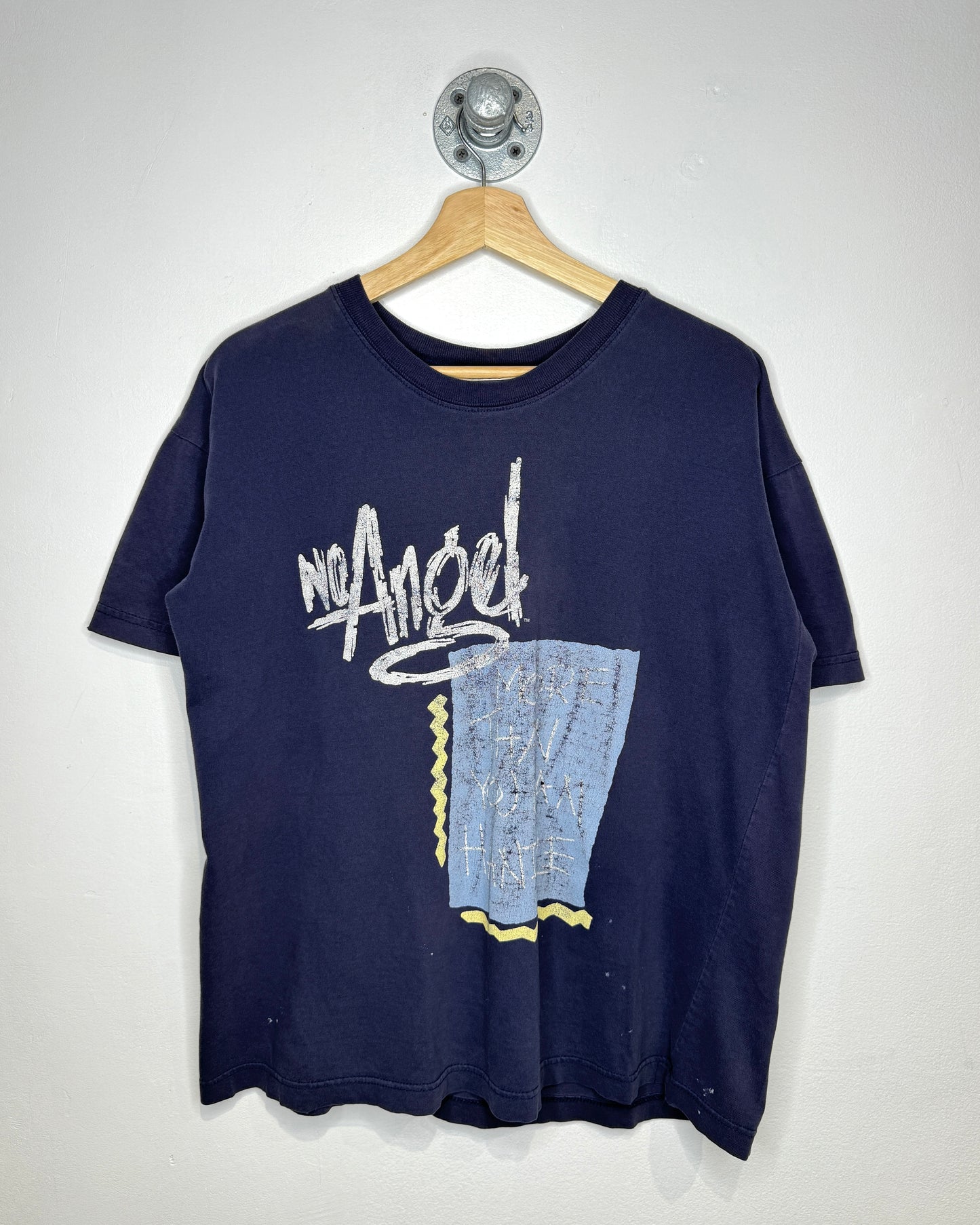 2000s “No Angel” Faded Navy Blue Tee Shirt