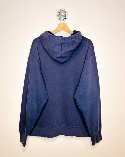 2000s Nike Center Swoosh Faded Navy Blue Hoodie