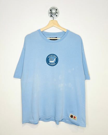 2000s Hockey Night In Canada Light Blue Tee Shirt
