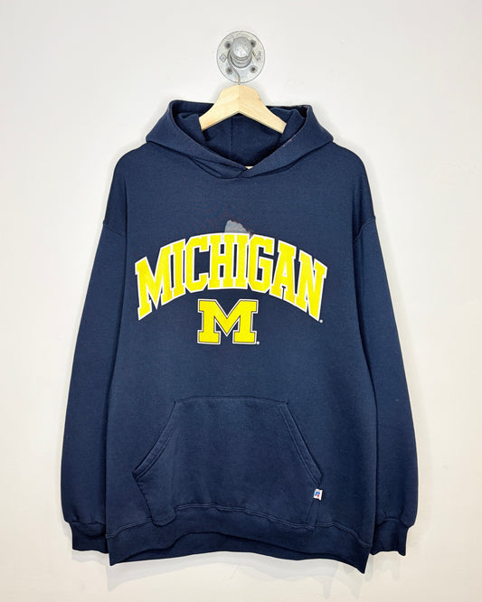 Vintage Russell Michigan Navy Blue Hoodie