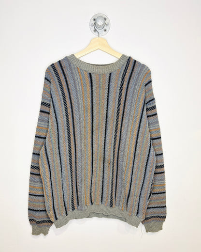 Vintage 90s London Fog Coogi Style Grey Sweater