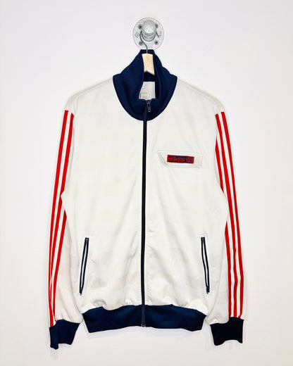 Vintage Adidas Striped White, Navy & Red Track Jacket