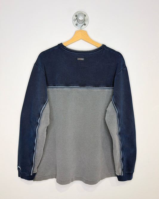 Y2K Point Zero TwoTone Navy & Grey Sweatshirt