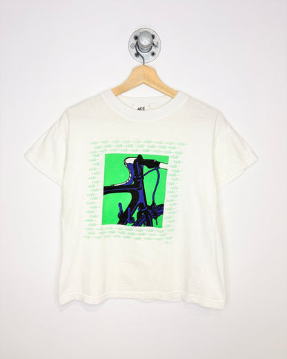 Vintage 90s Velo Cycling White Tee Shirt