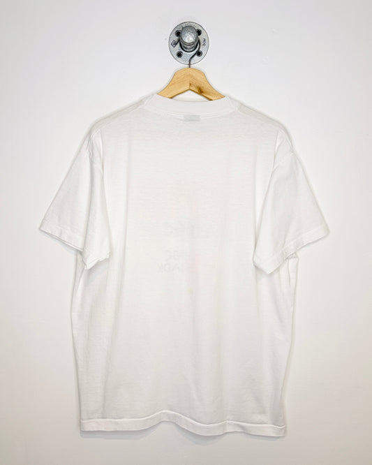 Vintage 90s WPLO NBC Radio White Tee Shirt