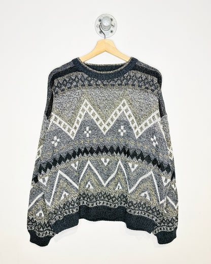 Vintage 90s Rue21 Abstract Earth Tone Sweater